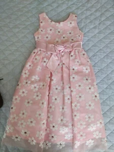 Girls Pink White Daisy  Easter Spring Dress 10 Jayne Copeland - Picture 1 of 6