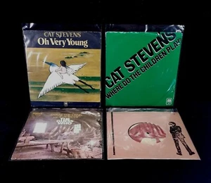 4 Vtg 1970s 45 RPM Vinyl Records 7" Cat Stevens The Guess Who & Graham Parker - Picture 1 of 17