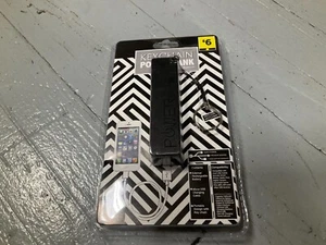 PORTABLE KEY CHAIN POWER BANK CHARGE ANYTIME ANYWHERE BLACK 1200mAH BATTERY NEW - Picture 1 of 1