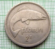 IRELAND 1962 2 SHILLINGS - 1 Flóirin - 2 Scilling - 1 FLORIN, SALMON FISH