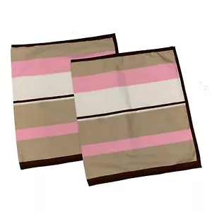 Federe per cuscino casa contemporanea, avorio, rosa e marrone a righe, king size, 1 paio - Foto 1 di 4