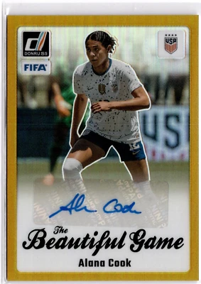 Alana Cook 2023-24 Panini Donruss FIFA Beautiful Game Auto Gold USWNT #05/10 - Image 1 of 2