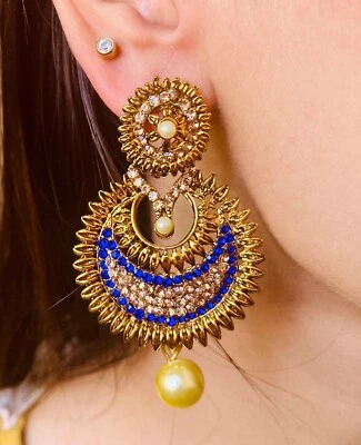 Marvellous Chandbali Indian earrings, Meravigliosi orecchini indiani Chandbali - Immagine 1 di 4