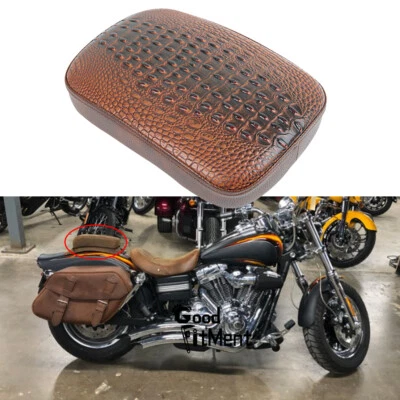 Rear Passenger Seat Pillion Pad 8 Suction Cup Brown Fit For Harley Davidson Dyna - Image 1 of 4