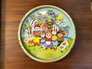 Friends by Judy Hagstrom Tray Gnome Round Metal Lazy Susan Turns 10” Tin Vintage - Picture 1 of 4