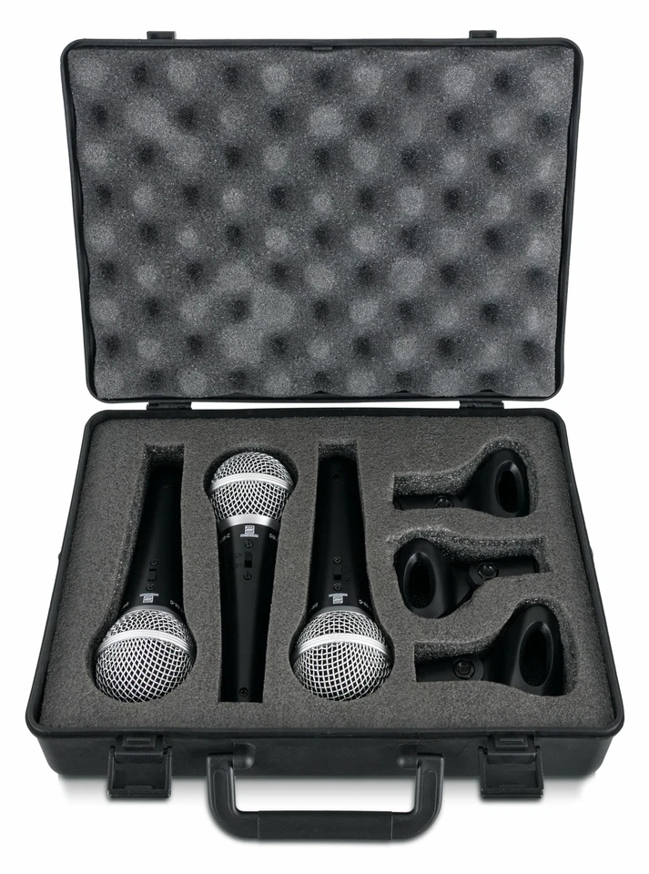 3x Pronomic DM-58-B Dynamisches Vocal Mikrofon Gesangs Mikrophon Mic Koffer - Bild 1 von 4