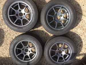 Caterham Superlight Anthracite Alloy Wheels 4x108 PCD With Yokohama A048 Tyres - Picture 1 of 9