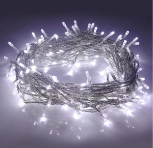 500 LED 50M White String Fairy Lights On Clear Cable 8Light Modes Christmas - Picture 1 of 6