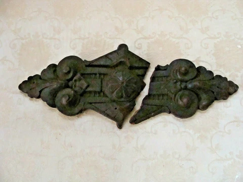 AS IS  Antique Oak Furniture Trim Overlay PLAQUE For Furniture Restoration Cover