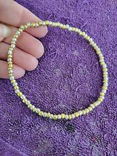- Energy Life Breath - Unique 10 1/2" ' Silver & Gold Beauty Bead Beaded Anklet