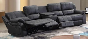 Heimkinosofa 4-Sitzer, Leder mit Cupholder & Relaxfunktion, 5129-Cup-41-A-1050 - Bild 1 von 10