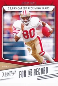 Tarjeta insertada Panini Prestige For the Record 2024 Jerry Rice #FR-JR - 49ers - Imagen 1 de 2