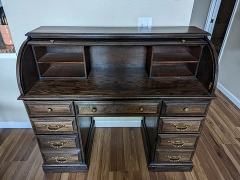 Antique Victorian Secretary Desk Cover