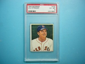 1950 BOWMAN MLB BASEBALL CARD #187 LOU STRINGER PSA 6 EX/NM SHARP!! '50 GL