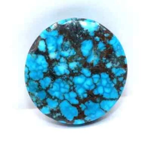 Natural Turquoise 76 Ct Beautiful Round Cut Blue Certified Loose Gemstone + Gift - Picture 1 of 6