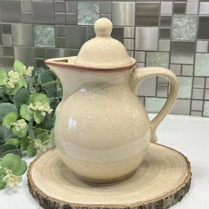 Vintage Tulowice Poland Coffee Pot Mid Century Sandstone Beige Speckled - Picture 1 of 9