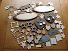 50 piece Rustic wooden craft collection signs wood slices hearts embellishments 