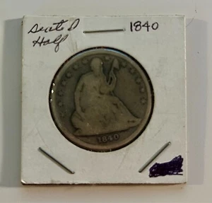 Amazing 1840 Seated Liberty Half Dollar - RARE (P) - 90% Silver - Super Nice - Picture 1 of 2