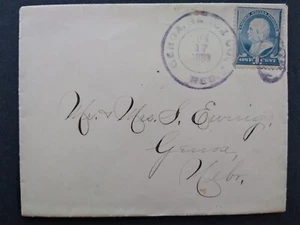 Nebraska: Genoa 1889 1c Banknote Drop Rate Cover, Violet Nance County Cancel - Picture 1 of 2