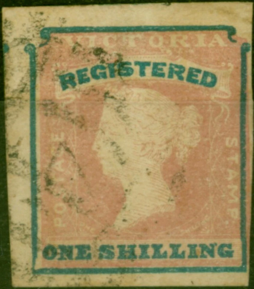 Victoria 1854 1s (Registered) Rose-Pink & Blue SG34 3rd Ptg Position 14 Fine ... - Image 1 of 1
