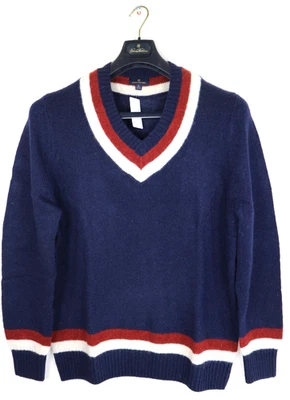 Suéter Pullover Brooks Brothers Para Hombre Clásico Cuello en V Tenis Mezcla Lana Foto 1 de 2