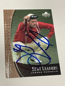 Jesper Parnevik Signed Card UD Upper Deck Stat Leader JSA COA IP Auto b - Picture 1 of 3