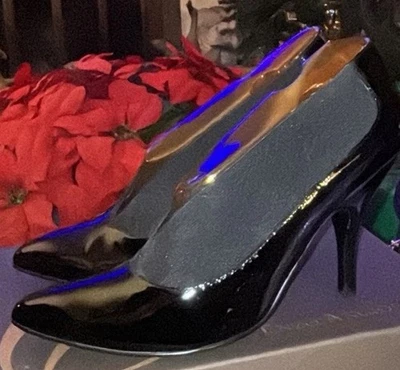 Botines al tobillo Enzo Angiolini Aeborsato para mujer de charol negro talla 9 Foto 1 de 4