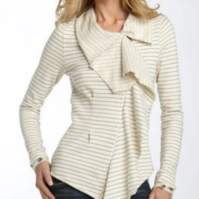 We The Free Cream Striped Cowl Neck Sweater EUC XS - Oversized - Image 1 of 4