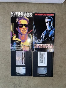 💥Terminator 1 and 2 Judgement Day VHS Arnold Schwarzenegger Lot Set of 2💥 - Picture 1 of 2