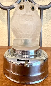 LUCE GUFO VETRO SMERIGLIATO VINTAGE FUNZIONANTE A BATTERIA COSÌ COM'È - Foto 1 di 9