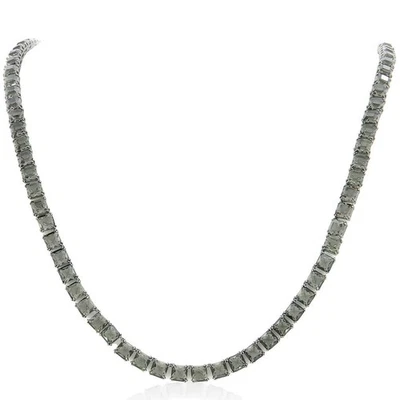 Collar Swarovski Gris Rutenio Chapado Millenia Largo Corte Cuadrado Foto 1 de 4