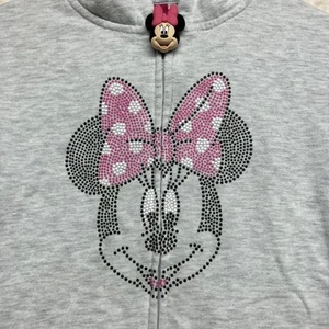 Disney Junior Minnie Mouse Full Zip Hoodie Girls Size 6 Gray - Picture 1 of 21