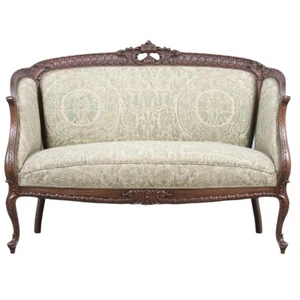 Antique Louis XV Settee with Fortuny Orsini pattern Upholstery - Picture 1 of 4