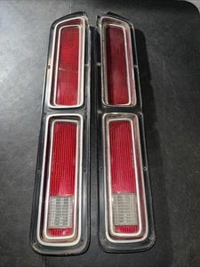 1972 1973 Mercury Montego Stop Tail Light Lens Pair SAE TSAIR 72-MO (CHIPPED) - Picture 1 of 13