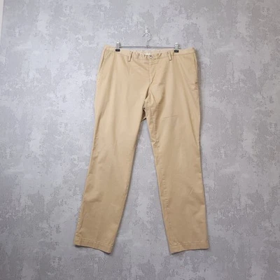 Pantalone Hugo Boss uomo 38 beige gamba dritta tasche a taglio zip-fly chino - Immagine 1 di 4