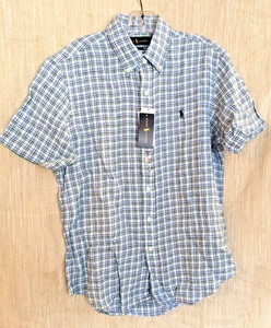 NWT Ralph Lauren Short Sleeve Classic Fit Madras Plaid Button Down Shirt, M & L - Picture 1 of 8