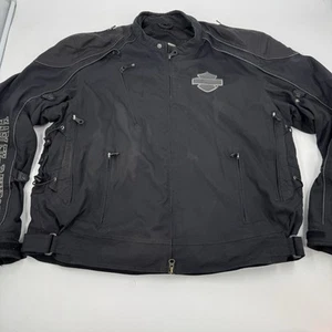 Chaqueta Harley Davidson Para Hombre XXL 2XL Negra Gris Armadura Reflectante Willie G Calavera - Imagen 1 de 24