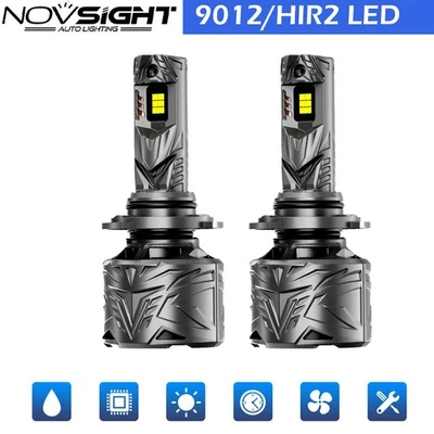NOVSIGHT 9012 HIR2 LED Headlight Bulbs Super Bright Lamps Kit 60000LM 6500K 2X - Image 1 of 4