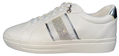 Zapatilla deportiva Aldo para mujer talla 11 M Valenzia blanca y plateada de moda atletismo Foto 1 de 4