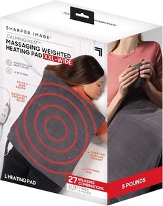 Calming Heat XXL-Wide Massaging Weighted Heating Pad by Sharper Image- Electric - Picture 1 of 6