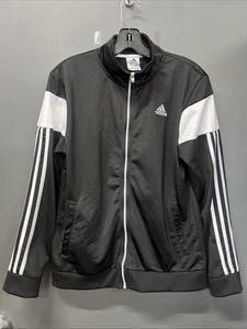 Kid’s Black Adidas Collared Zip Up Track Jacket Size 18/20 - Picture 1 of 4