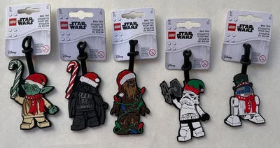 LEGO Lot of 5 Star Wars Christmas Stormtrooper Yoda Darth Vader Luggage Bag Tag - Image 1 of 4