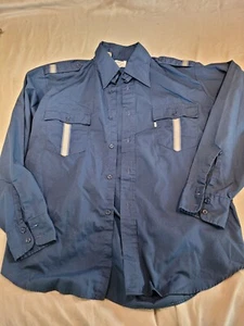 Vintage Levi's White Tab Gr. XL geknöpftes Herrenhemd Schultertasche Streifen blau USA - Bild 1 von 13