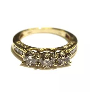 GIA certified 14k yellow gold 1.87ct 3 stone brown diamond engagement ring 4.6g - Imagen 1 de 15