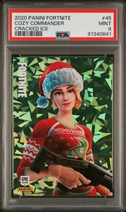 Panini Fortnite 2020 acogedor comandante fragmento de cristal hielo #45 PSA 9 - Imagen 1 de 1