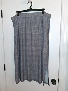 Terra & Sky Plus size Knit Black & White Houndstooth Plaid Skirt - Sz 2X - Picture 1 of 2