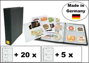 A4-Bierdeckelalbum-Blau-EXTRA-BIG-LOOK-1-4880-B-+-25-Hüllen-für-90-Bierdeckel - Bild 1 von 8