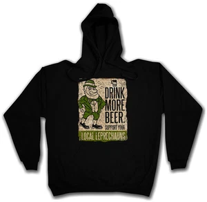 DRINK MORE BEER FUN KAPUZENSWEATSHIRT HOODIE Irland Irish Support Kobolde - Bild 1 von 2