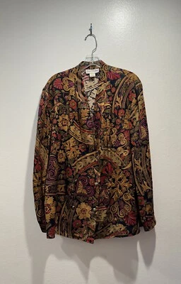 Blazer Vintage Norton McNaughton Doble Pecho Ligero De Colección Global Floral Foto 1 de 4