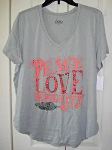 Top de punto para damas Peace Love Serenity talla 2X nuevo con etiquetas - Imagen 1 de 2